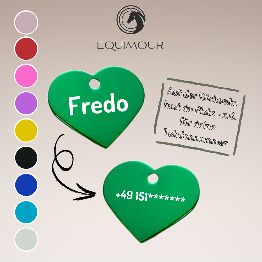 Medaglietta per capezza personalizzabile cuore – Equimour