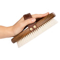 Load image into Gallery viewer, Edle Pferdebürste von Equimour aus hochwertigem Holz mit extra weichen Ziegenhaarborsten. Luxuriöses Design mit Lederhandschlaufe für optimalen Halt. Ideal für die sanfte Pflege und den ultimativen Glanz des Pferdefells. Individuelle Personalisierung möglich