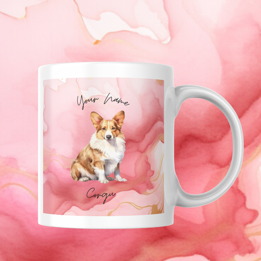 Personalisierbare Kaffeetasse Hundeliebe Corgi