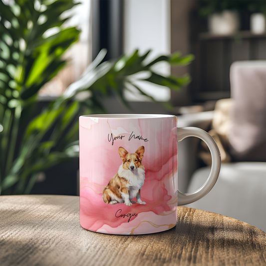 Personalisierbare Kaffeetasse Hundeliebe Corgi