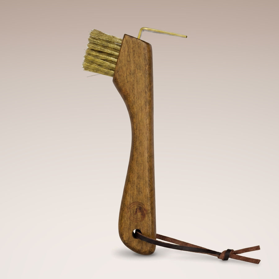 Hufkratzer LILO für Pferde aus Holz mit Bürste – Equimour