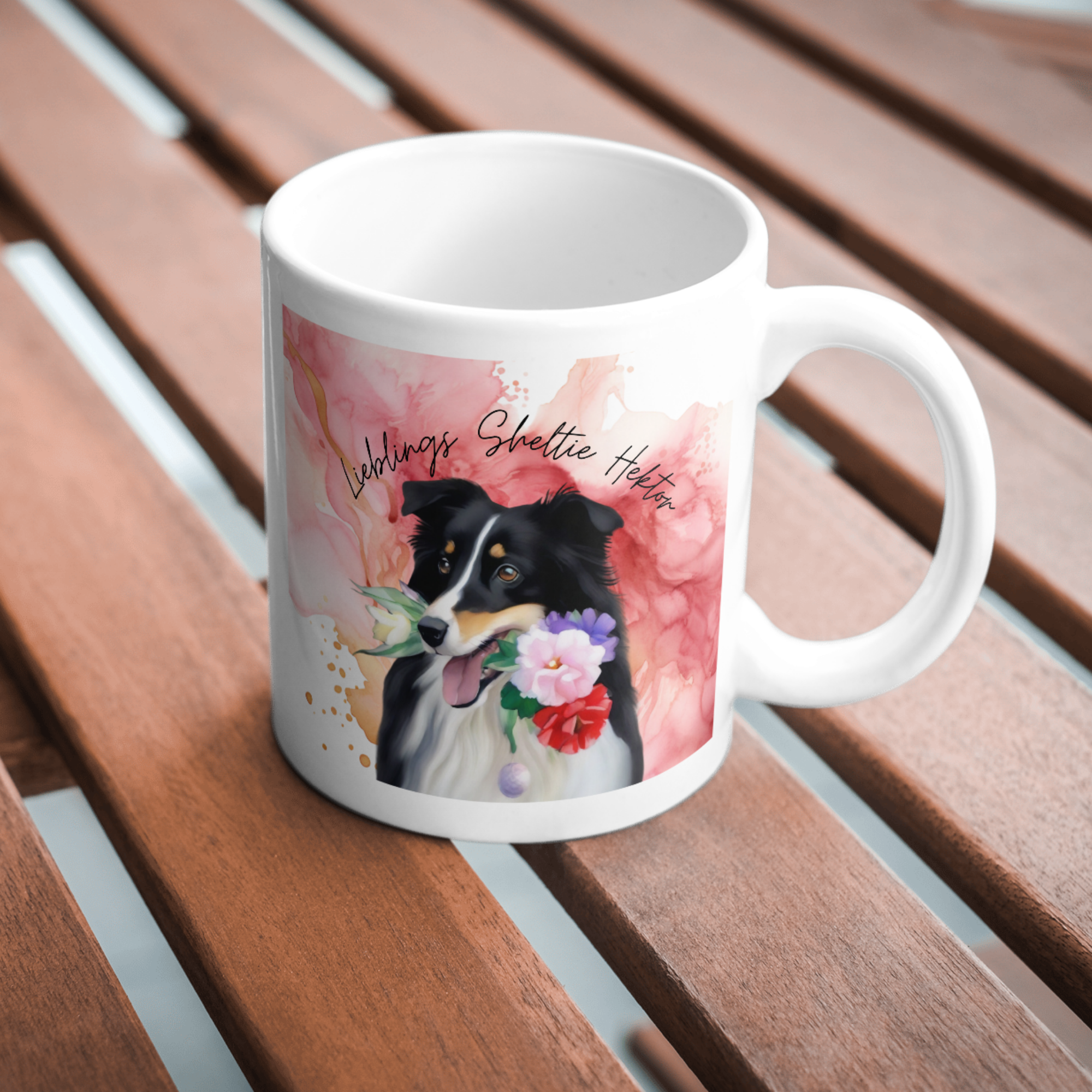 Personalisierbare Kaffeetasse Hundeliebe Foto