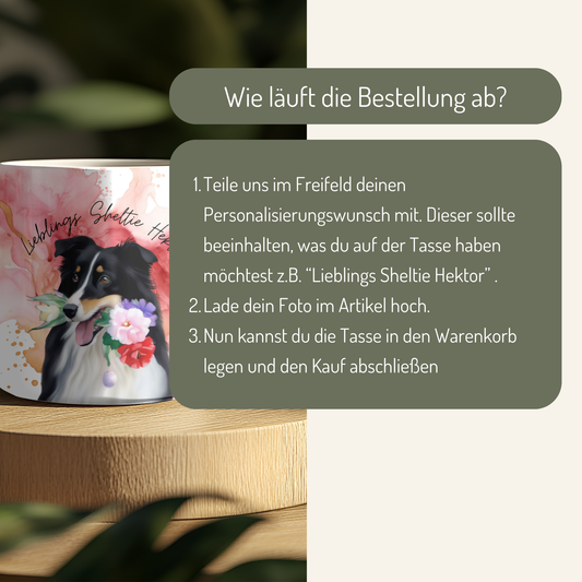 Personalisierbare Kaffeetasse Hundeliebe Foto