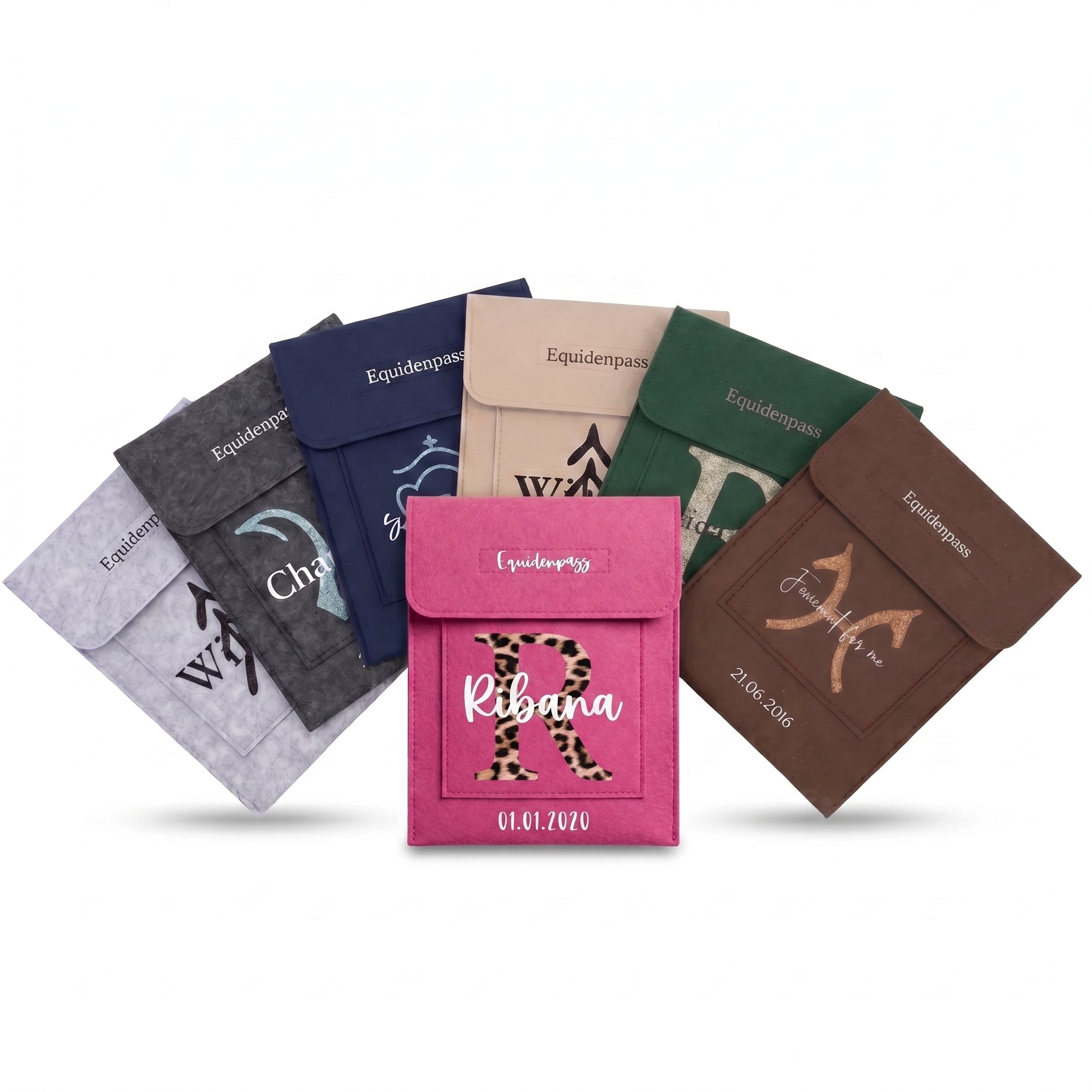 Personalized equine passport cover, letter
