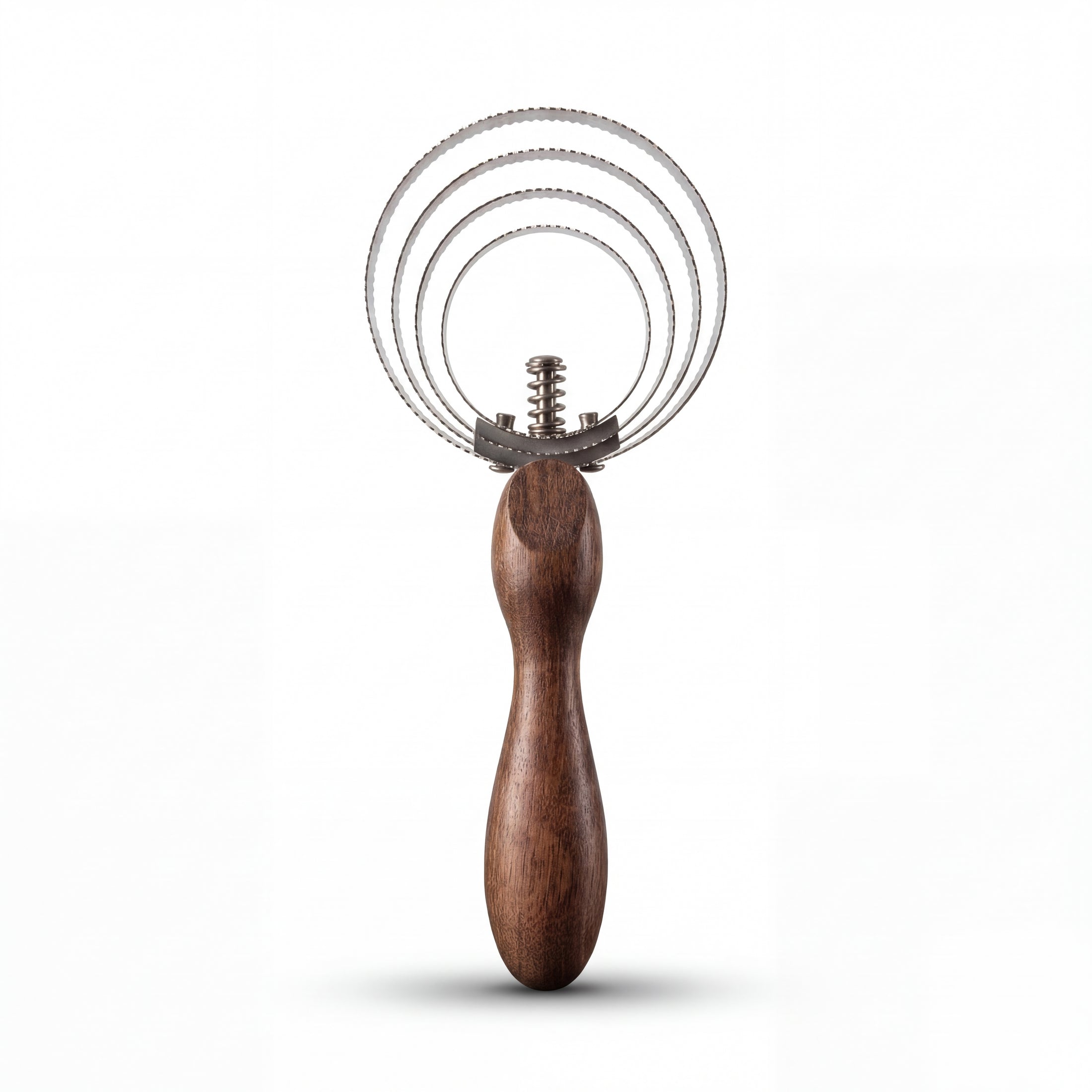 Federstriegel aus Edelstahl & Holz