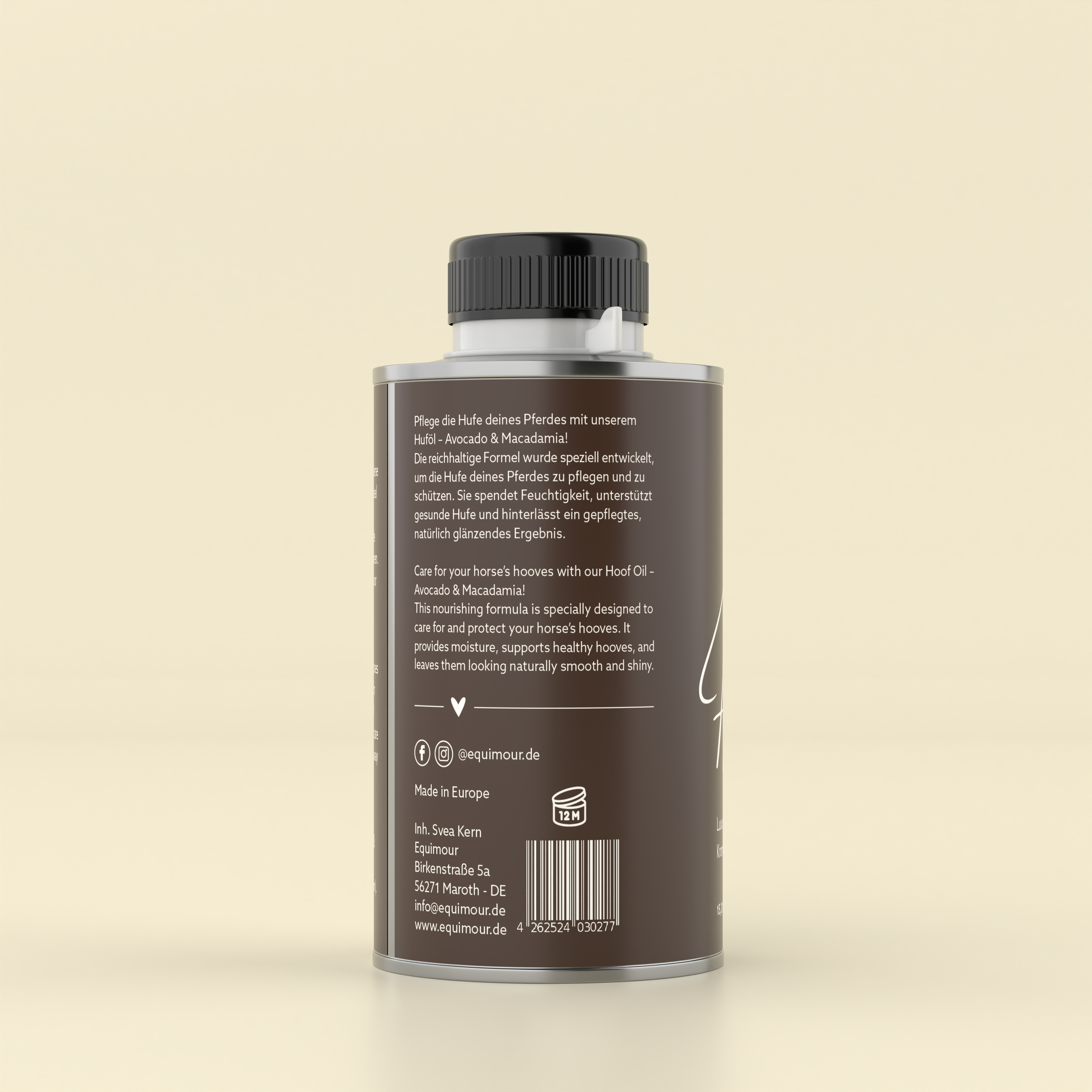 Hoof oil with brush Avocado &amp; Macadamia