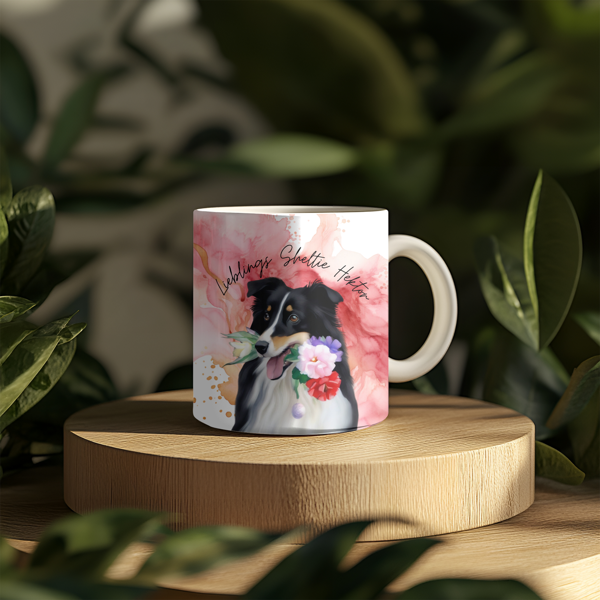 Personalisierbare Kaffeetasse Hundeliebe Foto