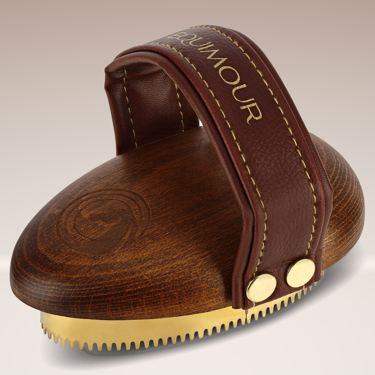 Metal curry comb AIK for horses, wooden – view 4