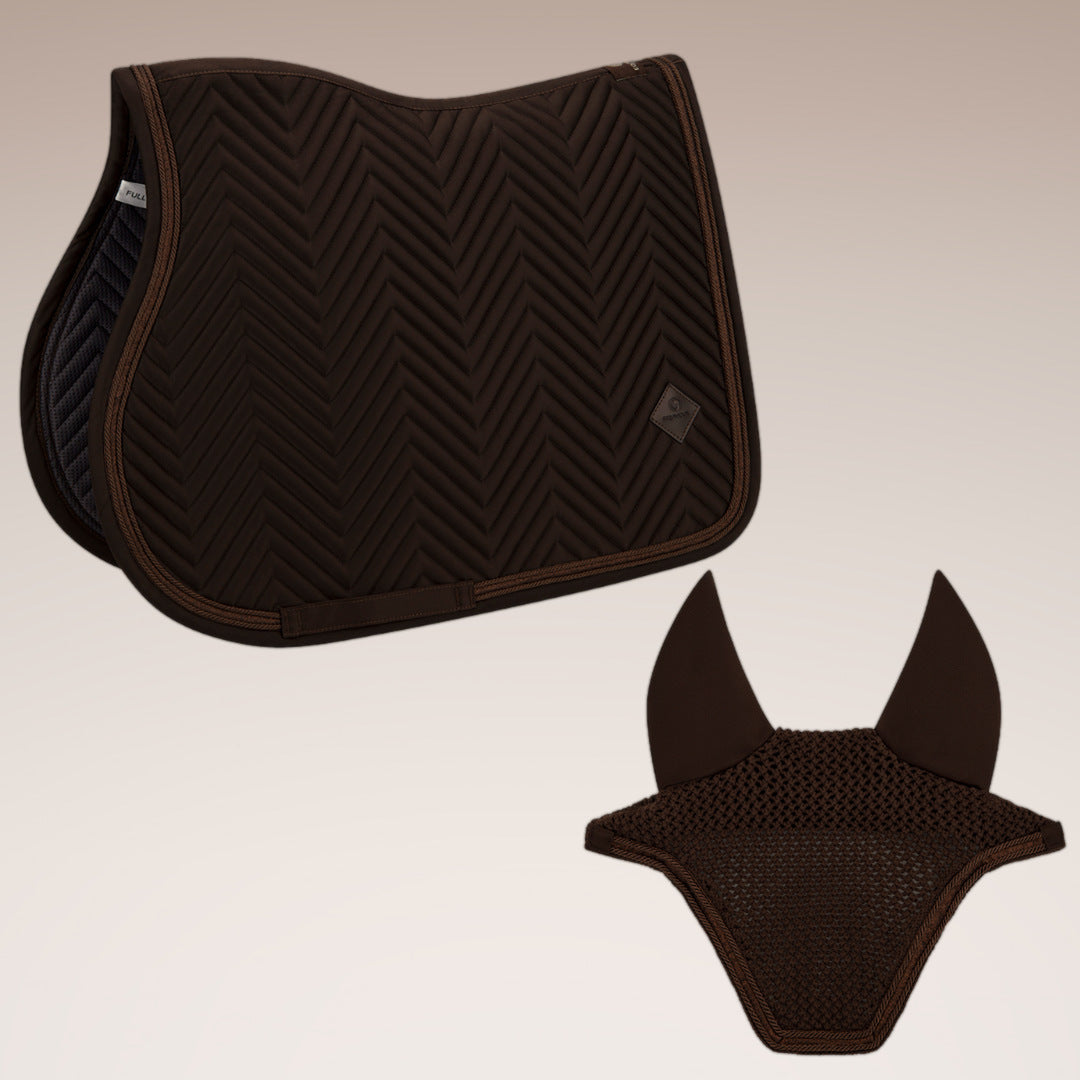 Spring-Set Pure Chocolate mit Schabracke und Fliegenhaube – Equimour