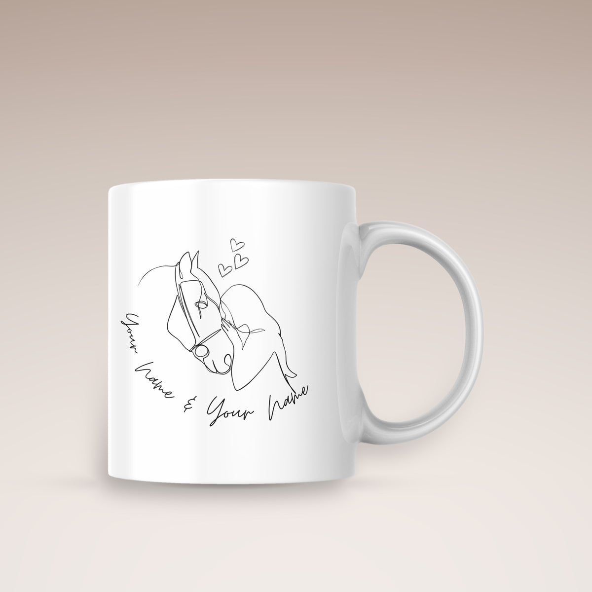Taza de café personalizable Amor por los caballos Horsegirl – Equimour