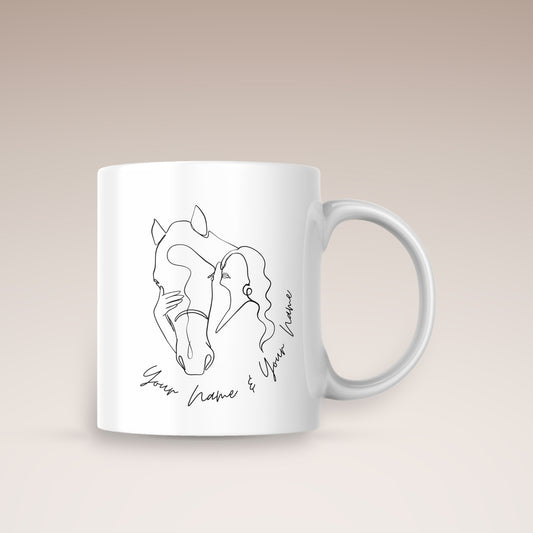 Taza de café personalizable Amor por los caballos Horselove – Equimour